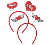 VILLCASE Fascia Decorativa per Chioma Cuore e Labbra Glitterate Set 2 Pezzi Accessori per Chioma per la Festa degli Innamorati Fascia Carina per Donna e Bambina Adatta per Feste