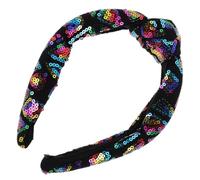 VILLCASE Fascia Per Capelli Annodata Paillettes Glitterate Fascia Per Capelli Sportiva Per Bambine e Ragazze Per Feste e Servizi Fotografici