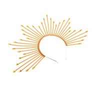 VILLCASE Fascia per Chioma da Dea Maria Dorata Copricapo a Raggi di Sole Corona da Dea Greca Vintage Borchie Accessorio Elegante per Costume di Halloween e Cosplay Donna