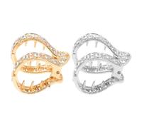 VILLCASE Fermagli per Chioma da Donna con Strass Scintillanti, Set da 2 Artigli a Forma di V per Coda di Cavallo Alta, Morsetti Medi Antiscivolo per Acconciature Eleganti e Colore Casuale