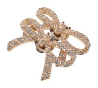 VILLCASE Fermagli per Scarpe Fiocco e Cristalli Clip Rimovibili Oro Accessori Decorativi Staccabili per Tacchi da Sposa e Scarpe da Donna