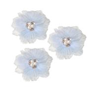 VILLCASE Fermaglio per Chioma a Forma di Fiore per Ragazze, Set da 3 Pezzi, Colore Blu, Clip Decorativa per Ragazzo Ragazza, Accessori per Feste, Compleanni e Matrimoni
