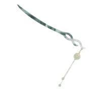 VILLCASE Fermaglio per Chioma con Nappine in Plastica Verde Stile Cinese Classico, Sicuro e Adatto per Occasioni Speciali e Feste a Tema Antico