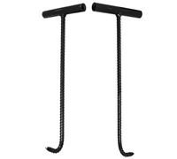 VILLCASE Gancio per Tombino 2 Pezzi in Acciaio Manico a T, Spessore 10mm e 12mm, Resistente e Confortevole, per Sollevare Coperchi di Chiusini e Scarichi