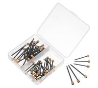 VILLCASE Kit 50 Chiodi per Appendere Quadri Neri Testa in Ottone, Chiodi da Muro Resistenti per Cornici e Opere D’arte, Adatti a Intonaco Mattoni e Cartongesso, Scatola di Stoccaggio