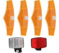 VILLCASE Kit Specchietti Riflettenti per Bici da Strada e Mountain Bike, Plastico Resistente, Alta Riflettività, Facile da Installare, per Ciclismo Sicuro su Strada