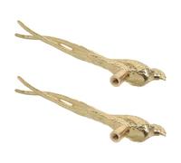 VILLCASE Maniglie per Porte in Ottone a Forma di Volatile a Coda Lunga, Set da 2 Pezzi, Manopole Decorative Vintage per Armadietti e Mobili da Cucina, Maniglie Funzionali per