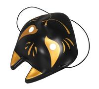 VILLCASE Maschera di Volpe per Carnevale in Plastica Nera, Facile da Indossare e Confortevole, Accessorio Costume per Festival e Feste Mascherate