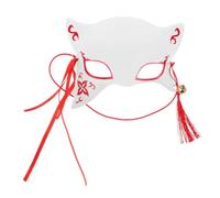 VILLCASE Maschera Mezza Faccia Volpe Nera in Plastica per Halloween e Feste, Design Giapponese Pratico e Facile da Abbinare, per Giovani e Costumi Mascherati