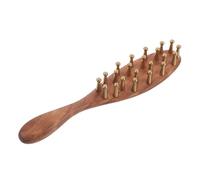 VILLCASE Massaggiatore Capelluto Pettine Massaggio in Rame e Legno, Manico, per Massaggio dei Meridiani, per Casa e Uso Professionale Wellness