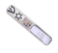 VILLCASE Mezuzah Case in Metallo con Design Artigianale per Custodia Benedizione Ebraica per Decorazione Culturale in Camera da Letto e Porta con Funzione Multiuso