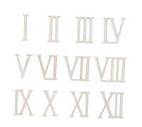 VILLCASE Numeri Romani in Legno Khaki 12 Pezzi, Forme Creative di 7cm per Decorazioni Casa e Progetti Fai da Te, per Aggiungere Foto e Verniciare