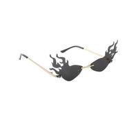 VILLCASE Occhiali da Sole a Forma di Fuoco per Vacanze Estive, Occhiali Party Divertenti Struttura Robusta e Materiale in Metallo e Pc, per Dancing e Feste
