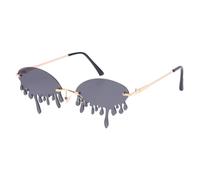 VILLCASE Occhiali da Sole Donna Stile Lacrime Creativi e Divertenti per Feste, Realizzati in PC e Metallo, Leggeri e Facili da Indossare, per Party e Festival