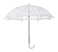 VILLCASE Ombrellino Parasole da Sposa in Pizzo Ricamato Bianco, Accessorio per Cerimonie e Oggetti di Scena per Eventi Speciali