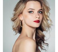 VILLCASE Orecchini a Cerchio da Donna in Acciaio Inossidabile con Pietre Brillanti 50Mm Decorazioni per le Orecchie Leggere e Comode Gioielli Adatti per Compleanni Matrimoni e Feste