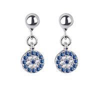 VILLCASE Orecchini a Perno Occhio Malvagio Blu in Rame e Cristalli, Design alla Moda e Facile da Abbinare, per Donne a Feste e San