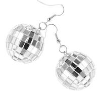 VILLCASE Orecchini Comodi da Indossare da Discoteca a Sfera in Acrilico e Lega Argento e Vistosi come Accessori per Halloween o Feste di Danza