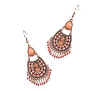 VILLCASE Orecchini da Donna Pendenti Bohémien Gemma Occhio di Gatto Frange Metalliche e Perline Gioielli Moda per Feste Compleanni e Uso Quotidiano