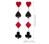 VILLCASE Orecchini Pendenti da Donna a Forma di Carte da Gioco Decorazioni per le Orecchie alla Moda Gioielli Creativi Resistenti All’Ossidazione per Uso Quotidiano e Occasioni Speciali