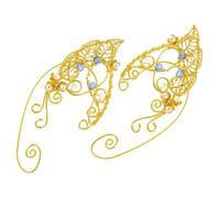 VILLCASE Orecchini Polsini per Orecchie da Donna a Forma di Fata Set 1 Paio Design a Tre Foglie Dorato Accessorio per Matrimoni e Feste Gioielli Delicati ed Eleganti