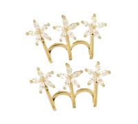 VILLCASE Orecchini Polsino a Tripla Griffe a Fiore Da Donna, Gioielli Cerchi Multipli e Strass, Resistenti e Luminosi Per Feste e Regali Speciali