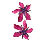 VILLCASE Orecchini Smaltati da Donna a Forma di Fiore Doppio Strato e Gocce di Olio Leggeri e Confortevoli Decorativi per Ragazze e Feste Accessori Estetici Versatili