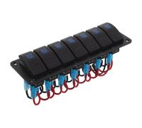 VILLCASE Pannello Interruttori 7 Gang con LED per Controllo Centralizzato Dispositivi Marini e Automobilistici, Plastico e Lega, per Cruscotto Auto e Barche