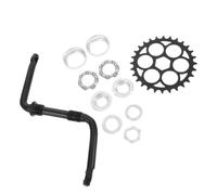 VILLCASE Pedivella Bici a Quadro 114mm Corona 28t in Alluminio Nero | Kit Bulloni, Rondelle, e Regolabile, per Bici da Pendolarismo e Impegnativi