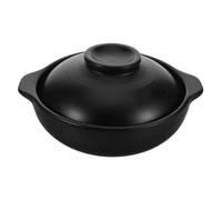 VILLCASE Pentola in Terracotta Coperchio Casseruola Coreana in Argilla per Riso e Zuppe Resistente al Calore con Doppie Maniglie per Cucina Asiatica Tradizionale e Cottura Uniforme