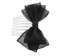 VILLCASE Pettine Laterale per Chioma Nero Fiocco Minimalista e Versatile per Ragazze e Studenti, Accessorio Dolce alla Moda per Stagione Calda