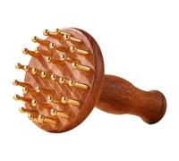 VILLCASE Pettine Massaggiatore Corpo e Capelli in Ottone e Sandalo Spazzola Manuale Meridian per Punti Meridiani Design Ergonomico per Massaggio Profondo e Accesso Zone Difficili