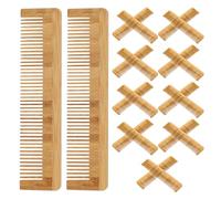 VILLCASE Pettine per capelli in legno 12 pezzi a denti larghi, leggero per uso domestico e strutture ricettive, adatto a uomini e