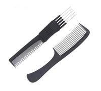 VILLCASE Pettine per Chioma Professionale e 5 Denti in ABS Nero Resistente ad Alta Temperatura Design Antistatico per Parrucchieri in Salone e Kit di Cosmetologia