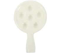 VILLCASE Piatto per Lumache in Ceramica Premium con Multiscomparti Resistente Alte Temperature Antiscivolo per Cucina Casa Ristorante e Hotel