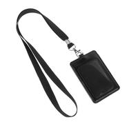 VILLCASE Porta Badge Verticale in Pelle Pu Resistente Con Finestra Trasparente Clip Girevole e Laccio Staccabile Per Ufficio Scuola e Lavoro