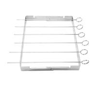 VILLCASE Porta Spiedini Skewer Rack in Acciaio Inox Pieghevole Compatto | Argento, Uso per Pesca e Campeggio, Accessorio Metallico Incluso, Struttura Portatile