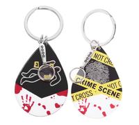 VILLCASE Portachiavi Creativo Lente d'Ingrandimento a Tema Scena del Crimine di Halloween Portachiavi in Metallo Resistente Accessorio Unisex per Feste e Appassionati di Detective