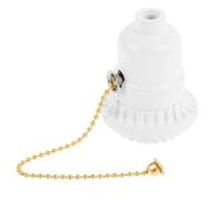 VILLCASE Portalampada Interruttore a Strappo, Base Lampada da Soffitto Tirante, Accessorio Illuminazione per Uso Domestico e Garage, Resistente e Facile da Installare, Versione Bianco