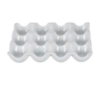 VILLCASE Portauova in Ceramico Bianco 12 Scomparti Stabile e Facile da Usare, Design a Scanalature, per Conservare Uova nel Frigorifero Durante Viaggi su Strada