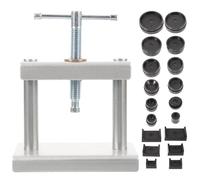VILLCASE Pressa per Orologi Manuale con 18 Stampi Rotondi e Quadrati Kit per Riparazione Orologi e Chiusura Casse Strumento per Sostituzione Batterie e Riparazione Fondello Adatto a