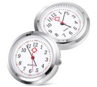 VILLCASE Quadrante da Orologio da Tasca per Infermieri 2 Pezzi Vetro | Design Essenziale Argento, Visione Chiara e Intuitiva, per Fai da Manuale, Accessorio Compatto Stile Casuale