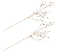 VILLCASE Rami Decorativi Cristalli Acrilici e Bacche Finte, 2 Pezzi per Ghirlande Natalizie e Decorazioni per Casa