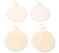 VILLCASE Scrub Esfoliante per Viso in Luffa 4 Pezzi Dischetti Esfolianti Morbidi e Pratici per Pulizia Profonda per Donna e Uso Quotidiano Dimensioni 8X8 CM Adatti a Pelle Delicata