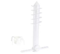 VILLCASE Set 2 Pezzi Ancoraggio per Ombrellone da Spiaggia in ABS Bianco Accessorio Fissaggio a Terra a 5 Spirali e Ganci a 4 Punte per Vento Forte e Uso Outdoor