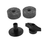 VILLCASE Set 2 Pezzi Feltri per Tamburi e Rondelle in Feltro Manicotto Plastica Nero, Facile da Installare, Stabilità Extra per Piatti e Tamburi Colore Casuale