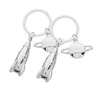 VILLCASE Set 2 Pezzi Portachiavi a Tema Spaziale Anello Resistente Ciondolo Pianeta Colorato per Borse e Chiavi Accessorio Leggero e Robusto da Appendere