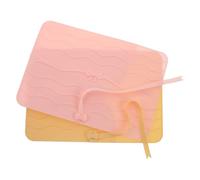 VILLCASE Set 2 Pezzi Tappetino Isolante in Silicone Resistente al Calore e Borsa Porta Ferro Arricciacapelli Antiscivolo, Custodia da Viaggio Compatta per Piastre e Arricciacapelli,