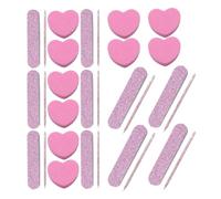 VILLCASE Set 20 Pezzi Kit Manicure Unghie Professionale Lima Multi-funzione e Blocchi Buffer Leggeri in Spugna Rosa per Nail Art Designs