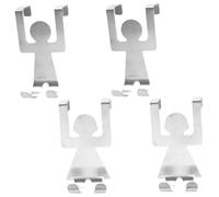 VILLCASE Set 4 Ganci Sopra Porta in Acciaio Resistente 4 Pezzi Ganci Decorativi a Forma di Persona per Cappotti e Borse e Asciugamani Armadietti e Cassetti Organizzazione Casa
